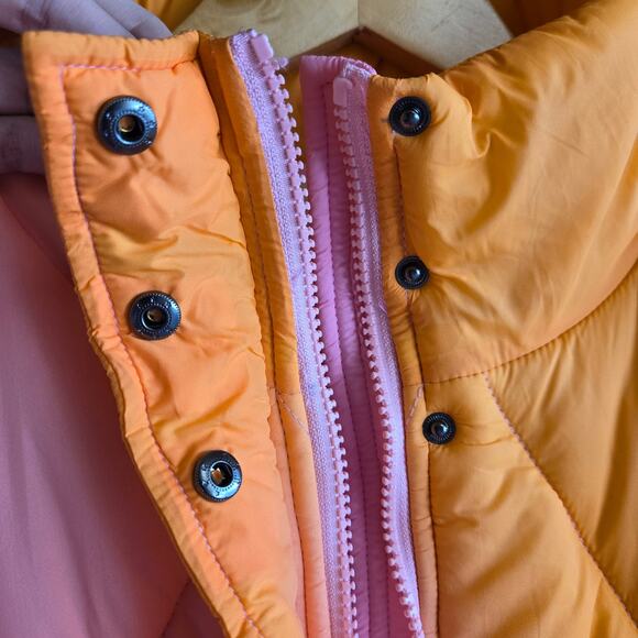 Electric & Rose Aiden Ombre Quilted Jacket NWT L Pink Purple Orange Puffer Coat - Picture 8 of 15